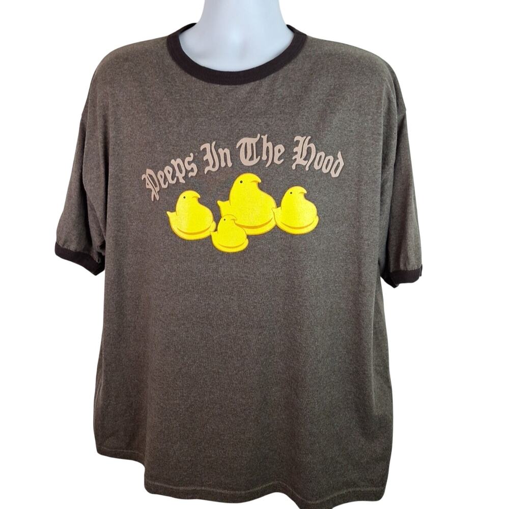 TILT "Peeps In the Hood" Easter Candy Funny Brown T-Shirt Size XL